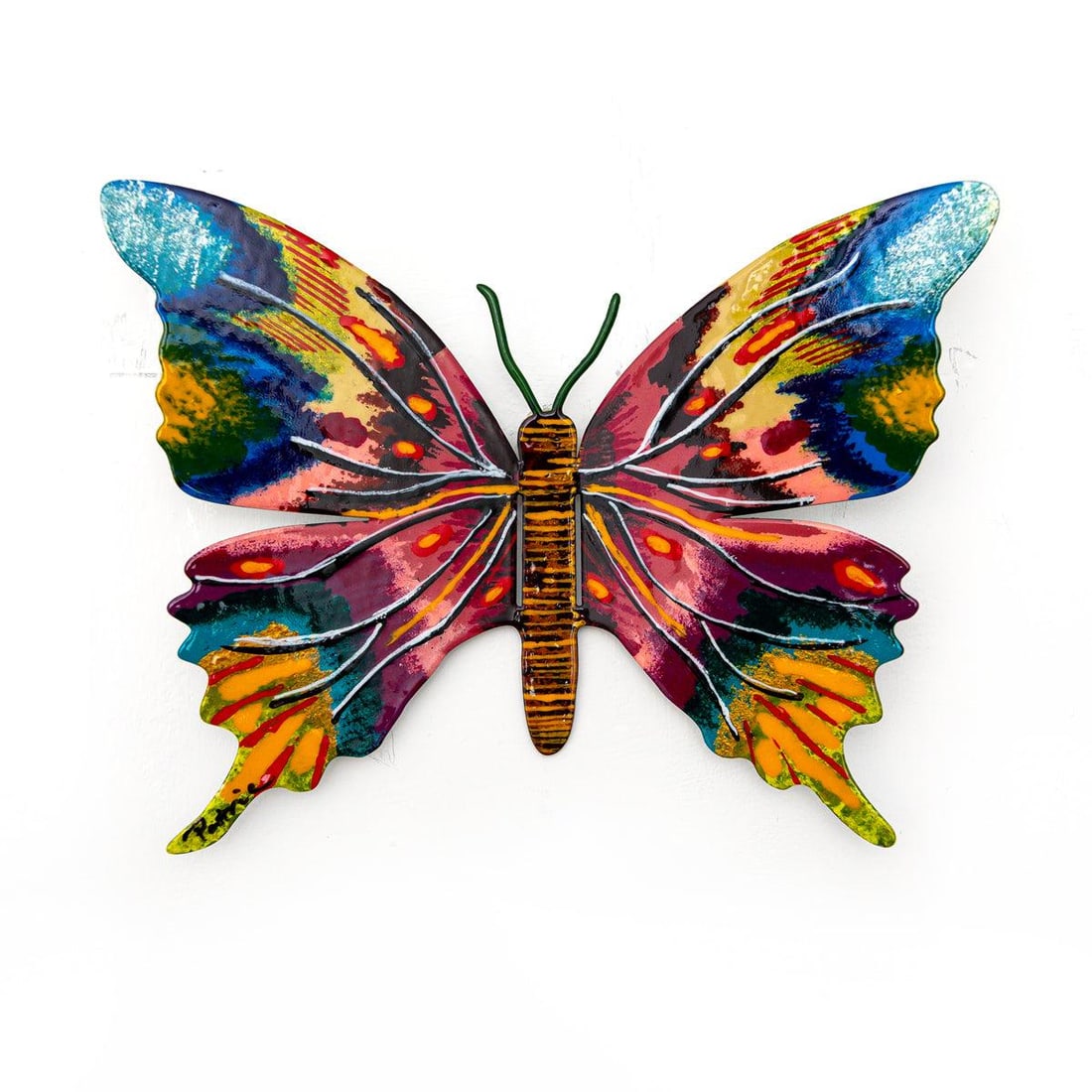 Patricia Govezensky- Original Painting on Cutout Steel "Butterfly": Artist: Patricia Govezensky. Medium: Original Painting on Cutout Steel. Title: Butterfly. Size: 6" x 8". Signature: Hand signed by the artist. Certificate of Authenticity: From the publisher. Referenc