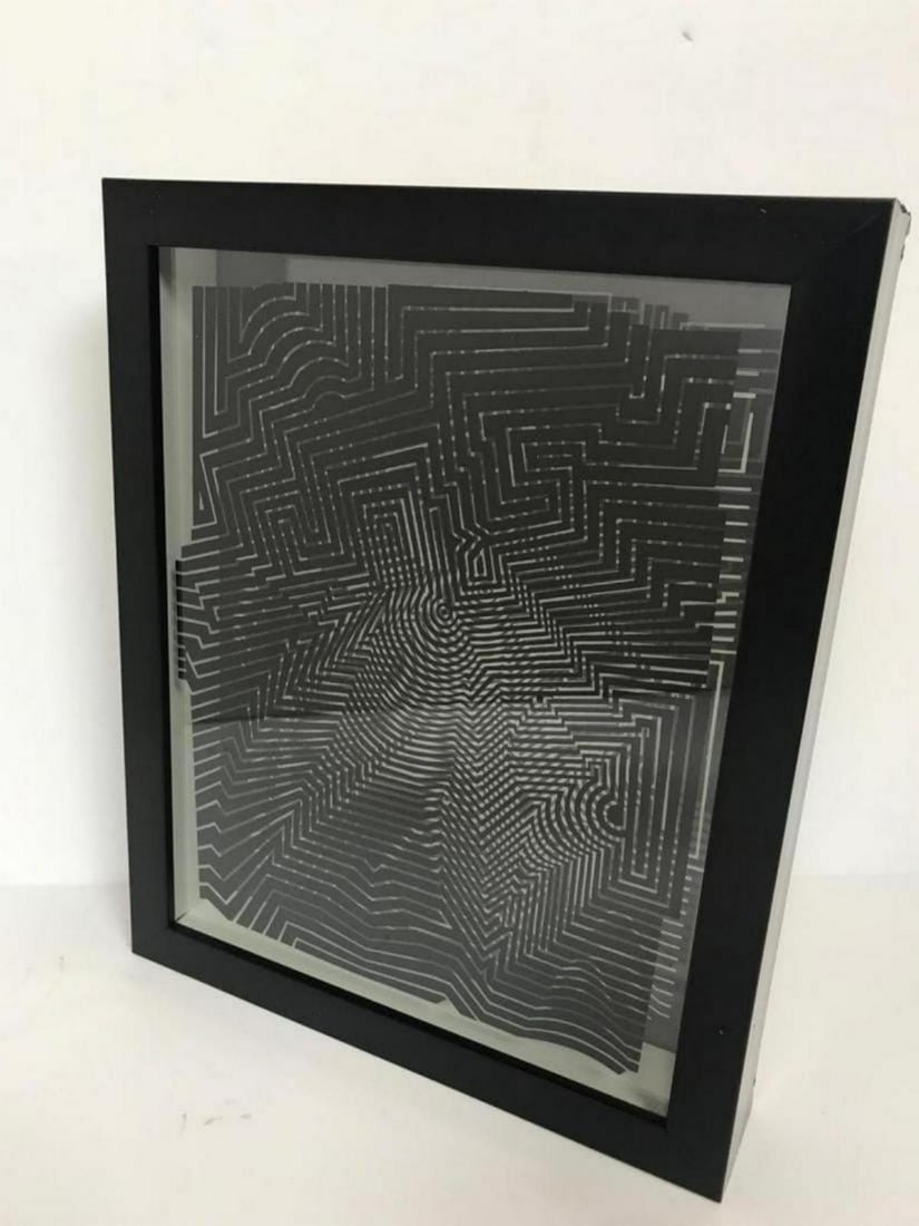 Victor Vasarely- 3D Wall Sculpture/object "Cinetiques": Artist: Victor Vasarely. Medium: 3D Wall Sculpture/object. Title: Cinetiques. Size: 11" x 10". Measures approx. 13" x 11" (framed). Certificate of Authenticity: Is included. Additional: Measures 11x13