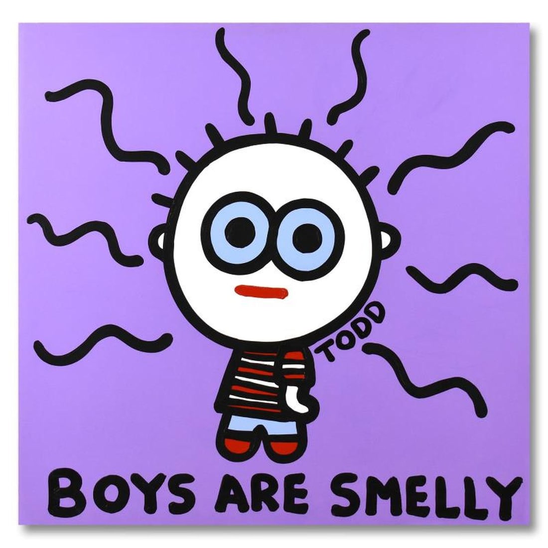 Todd Goldman, "Boys Are Smelly" Original Acrylic Painting on Gallery Wrapped Canvas, Hand Signed (1 of 1)
