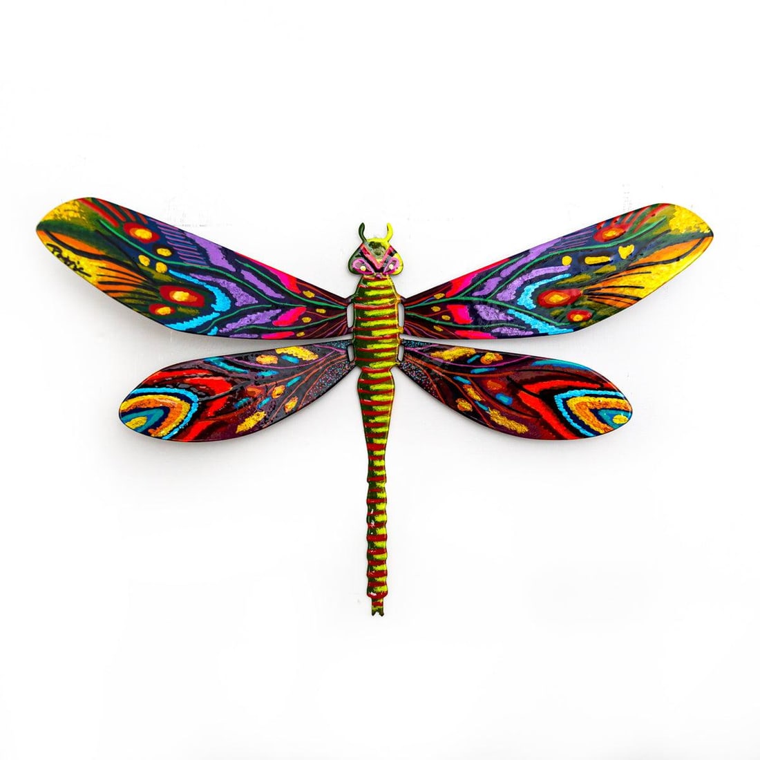 Patricia Govezensky- Original Painting on Cutout Steel "Dragonfly": Artist: Patricia Govezensky. Medium: Original Painting on Cutout Steel. Title: Dragonfly. Size: 7.5" x 12". Signature: Hand signed by the artist. Certificate of Authenticity: From the publisher. Refer