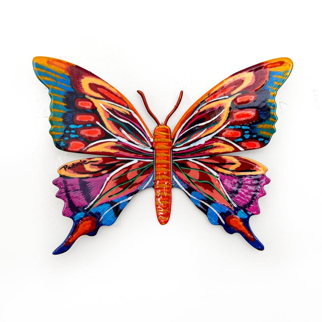 Patricia Govezensky- Original Painting on Cutout Steel "Butterfly": Artist: Patricia Govezensky. Medium: Original Painting on Cutout Steel. Title: Butterfly. Size: 6" x 8". Signature: Hand signed by the artist. Certificate of Authenticity: From the publisher. Referenc