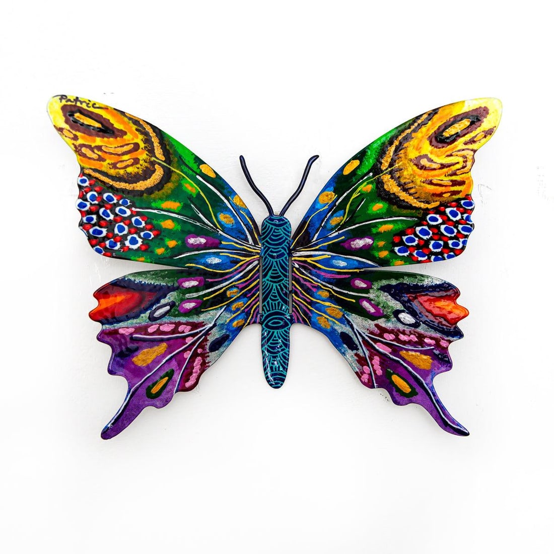 Patricia Govezensky- Original Painting on Cutout Steel "Butterfly": Artist: Patricia Govezensky. Medium: Original Painting on Cutout Steel. Title: Butterfly. Size: 6" x 8". Signature: Hand signed by the artist. Certificate of Authenticity: From the publisher. Referenc