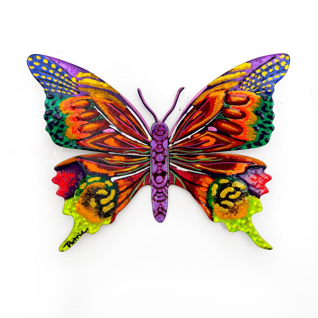 Patricia Govezensky- Original Painting on Cutout Steel "Butterfly": Artist: Patricia Govezensky. Medium: Original Painting on Cutout Steel. Title: Butterfly. Size: 6" x 8". Signature: Hand signed by the artist. Certificate of Authenticity: From the publisher. Referenc