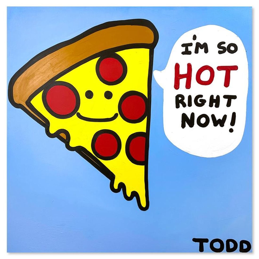 Todd Goldman, "So Hot" Original Acrylic Painting on Gallery Wrapped Canvas (48" x 48"), Hand Signed (1 of 2)