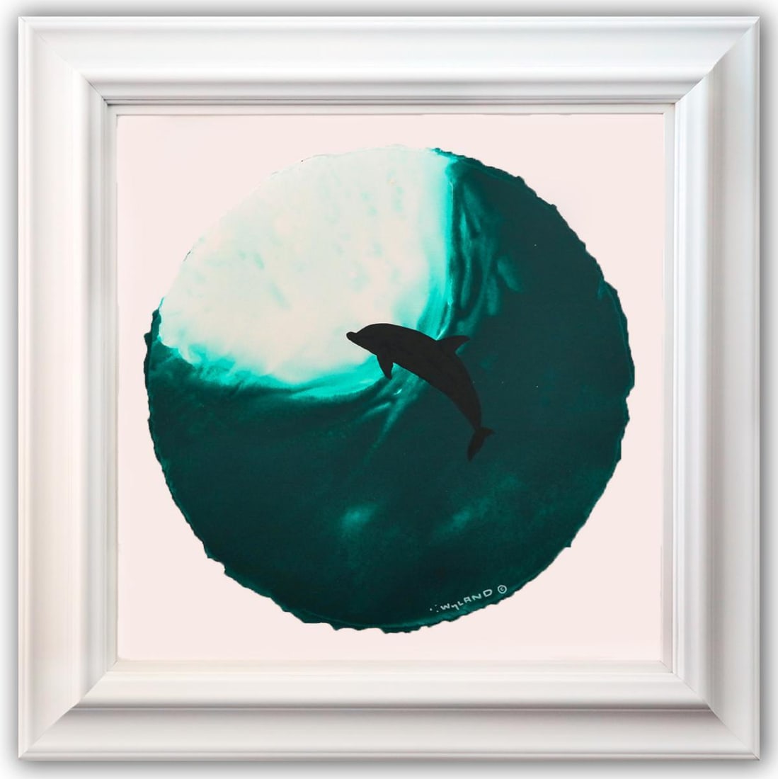 Wyland- Original Watercolor Painting on Deckle Edge Paper "Dolphin" (1 of 3)