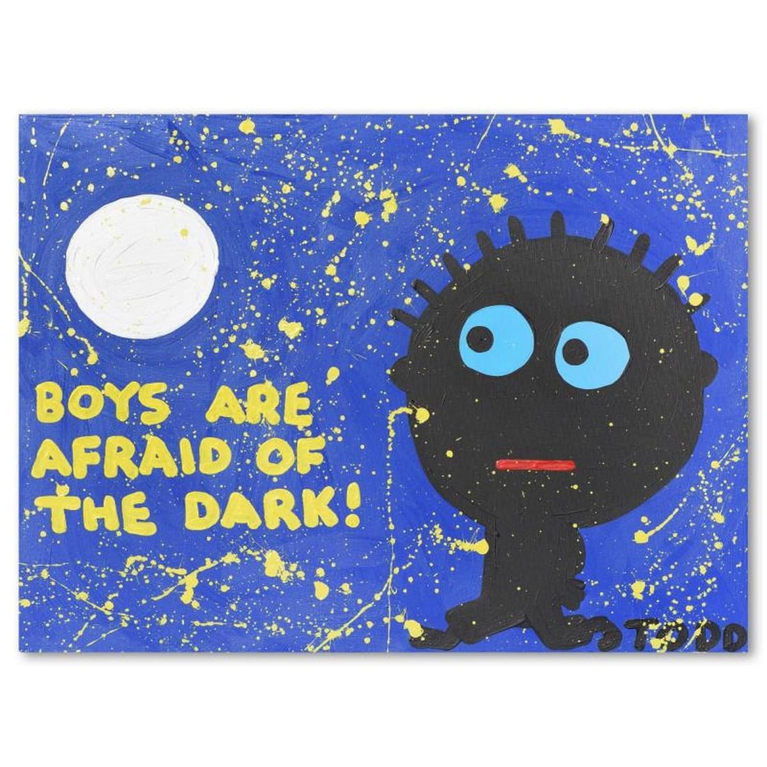 Todd Goldman, "Boys Are Afraid of the Dark" Original Acrylic Painting on Gallery Wrapped Canvas (48" (1 of 2)