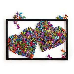 Patricia Govezensky- Original Painting on Cutout Steel "Two Hearts"