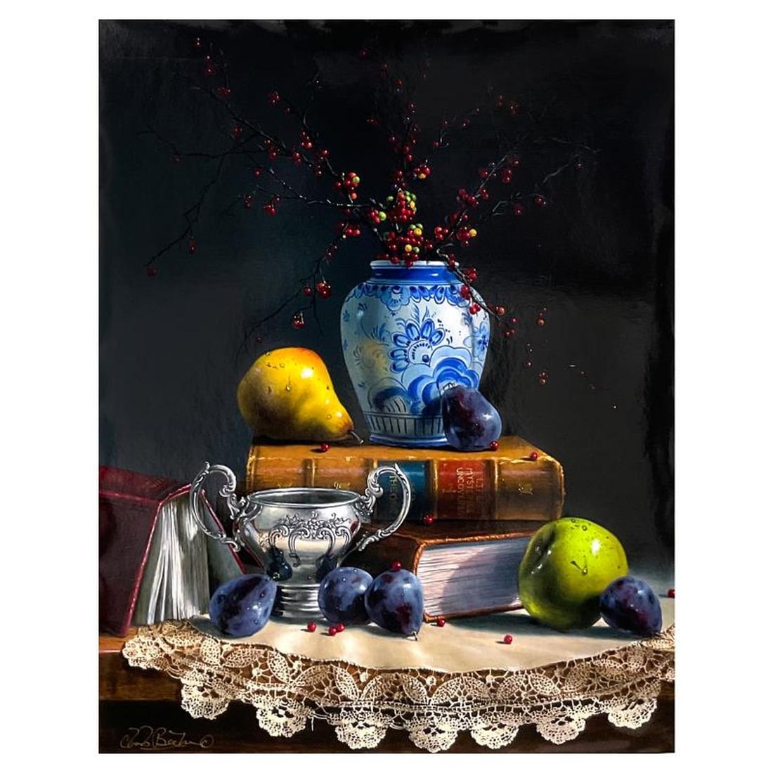 Charles Becker, Limited Edition Serigraph on Canvas, Numbered and Hand Signed with Letter of (1 of 2)