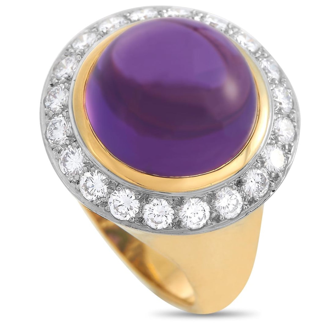 Tiffany & Co. 18K Yellow Gold 1.50ct Diamond and Amethyst Ring (1 of 4)