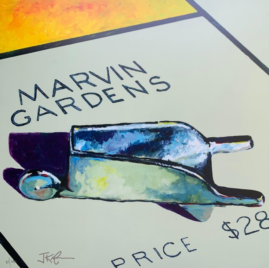 Jim Keifer- Limited Edition Hand embellished on panel "Monopoly Game Fine Art" (1 of 2)