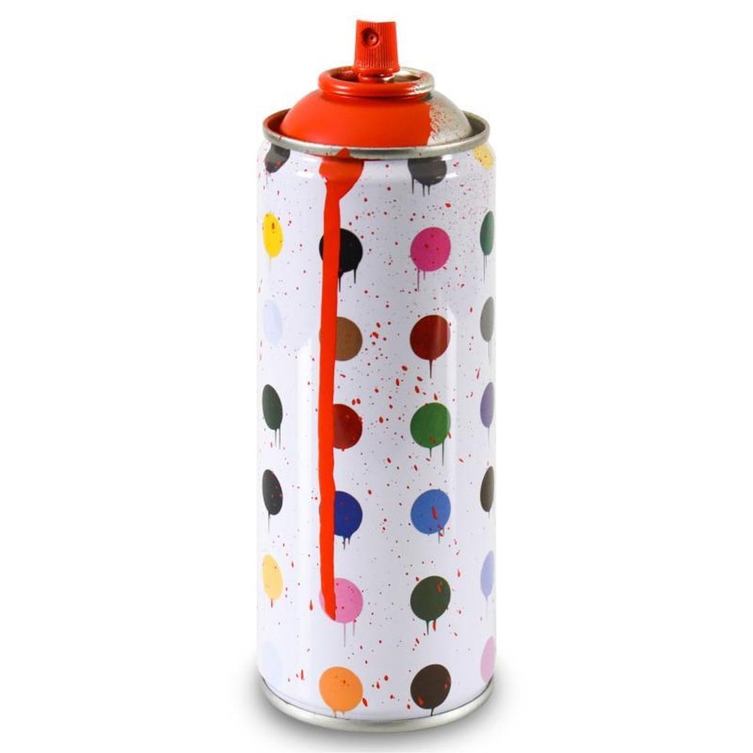 Mr. Brainwash, "Hirst Dots (Red)" Limited Edition Hand Painted Spray Can. (1 of 3)