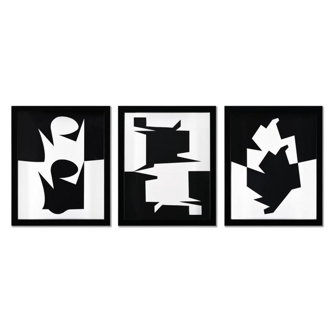 Victor Vasarely (1908-1997), "Ontil, Uzok, et Imbituba de la serie Etres Ou Fantomes (Triptych)" (1 of 3)