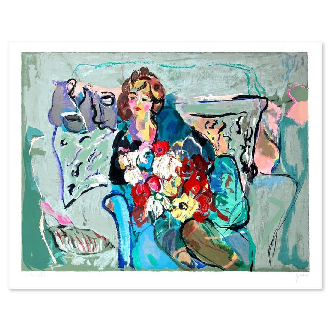 Lea Avizedek, Hand Signed, Numbered Limited Edition with Letter of Authenticity.: This is a limited edition on paper by Lea Avizedek. The piece comes hand signed by the artist, numbered, and with a letter of authenticity. Measures approximately 20" x 26.5". Reference#: 50149.