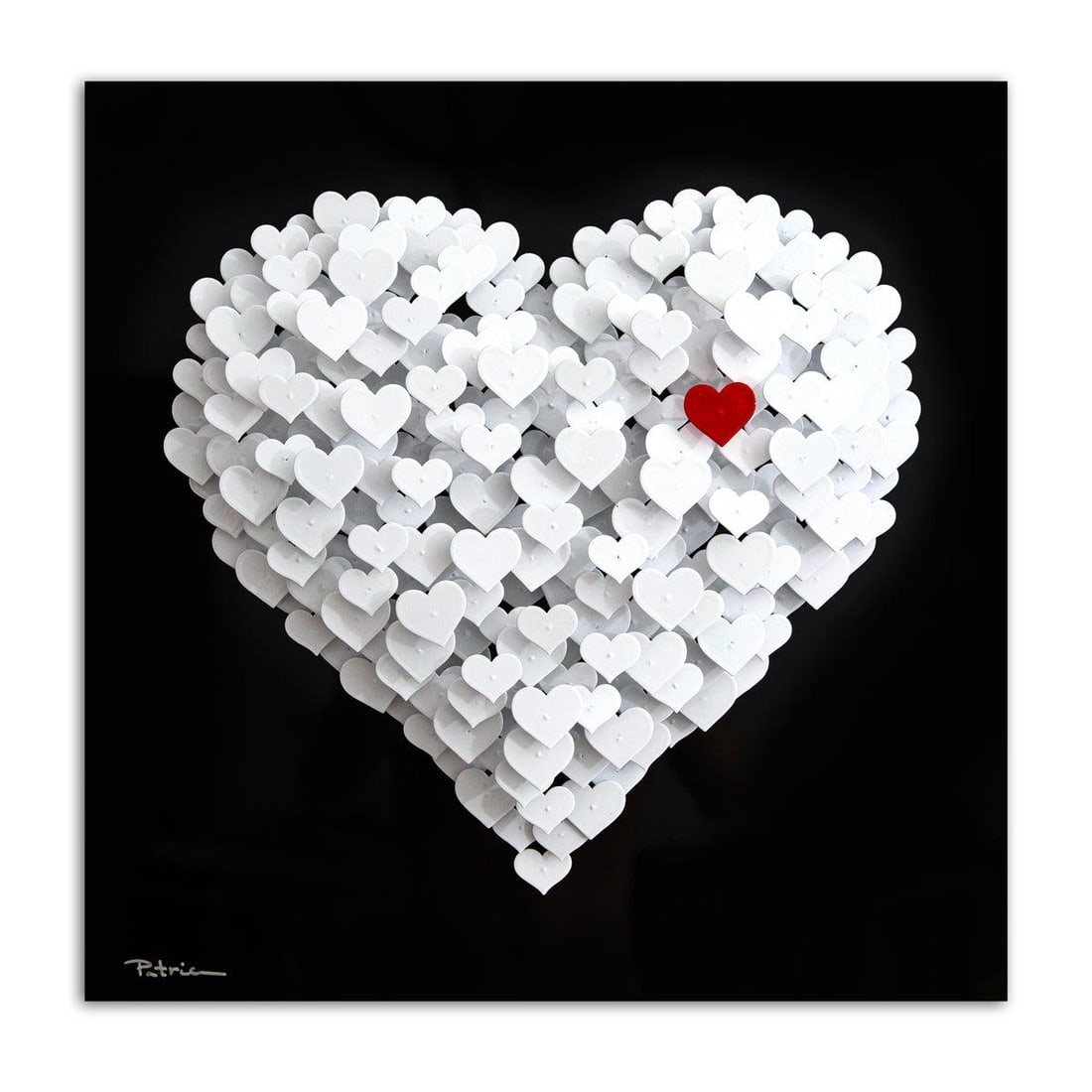 Patricia Govezensky- Original 3D Metal Art on Wood "Heart": Artist: Patricia Govezensky. Medium: Original 3D Metal Art on Wood. Title: Heart. Size: 20" x 20". Signature: Hand Signed by the artist. Certificate of Authenticity: From the publisher. Reference#: 62