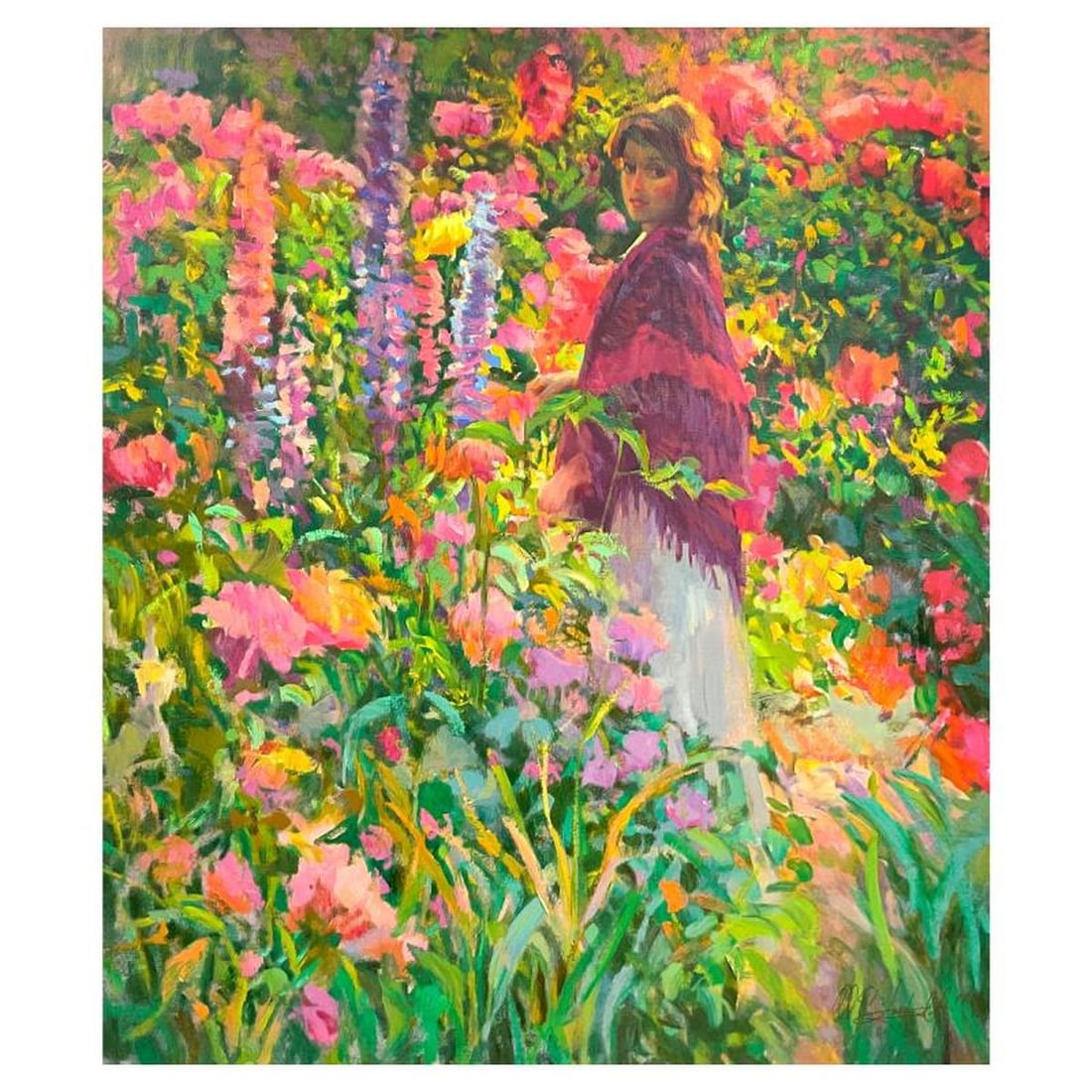 Don Hatfield, "Private Garden" Limited Edition Printer's Proof on Canvas, Numbered 11/11 and Hand: Private Garden is a limited edition printer's proof on canvas by Don Hatfield, numbered 11/11 and hand signed by the artist. Includes Letter of Authenticity. Measures approx. 28" x 24" (image). Refere