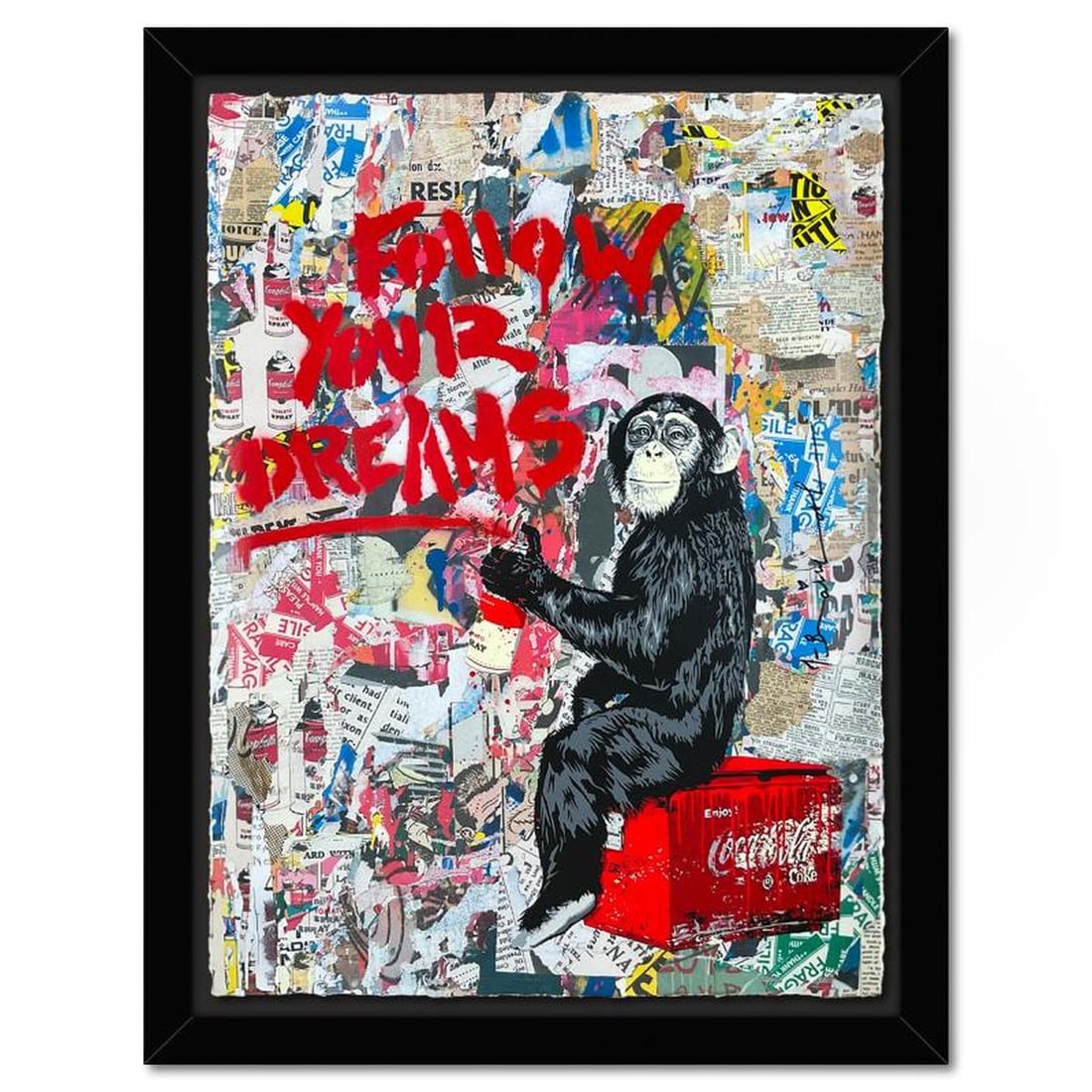 Mr. Brainwash, "Everyday Life" Framed Unique (UNIQ) Mixed Media, Hand Signed with Certificate of (1 of 3)