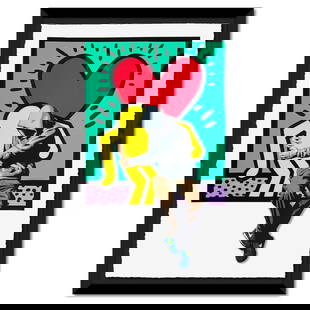 Hijack, "BFF" Framed Limited Edition Silkscreen, Numbered and Hand Signed with Certificate of: BFF is a limited edition silkscreen on deckle edge paper by Hijack (son of acclaimed artist Mr. Brainwash), numbered and hand signed by the artist. Includes Certificate of Authenticity. This piece