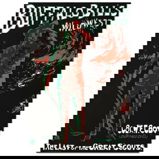 RE Society, "Buffalo Bills Wild West" Hand Pulled Lithograph, Image Originally by Alick Penrose: Buffalo Bills Wild West is a hand pulled lithograph on paper by the RE Society, image originally by Alick Penrose Ritchie. Includes letter of authenticity. Measures approx. 20" x 30" (image).