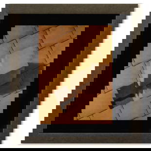 Victor Vasarely (1908-1997), "Etude Axonometrique - 2 de la série Graphismes 3" Framed 1977: Etude Axonometrique - 2 de la série Graphismes 3 is a heliogravure print on paper, published in 1977, by Victor Vasarely (1908-1997). This piece comes custom framed, with a letter of authenticity