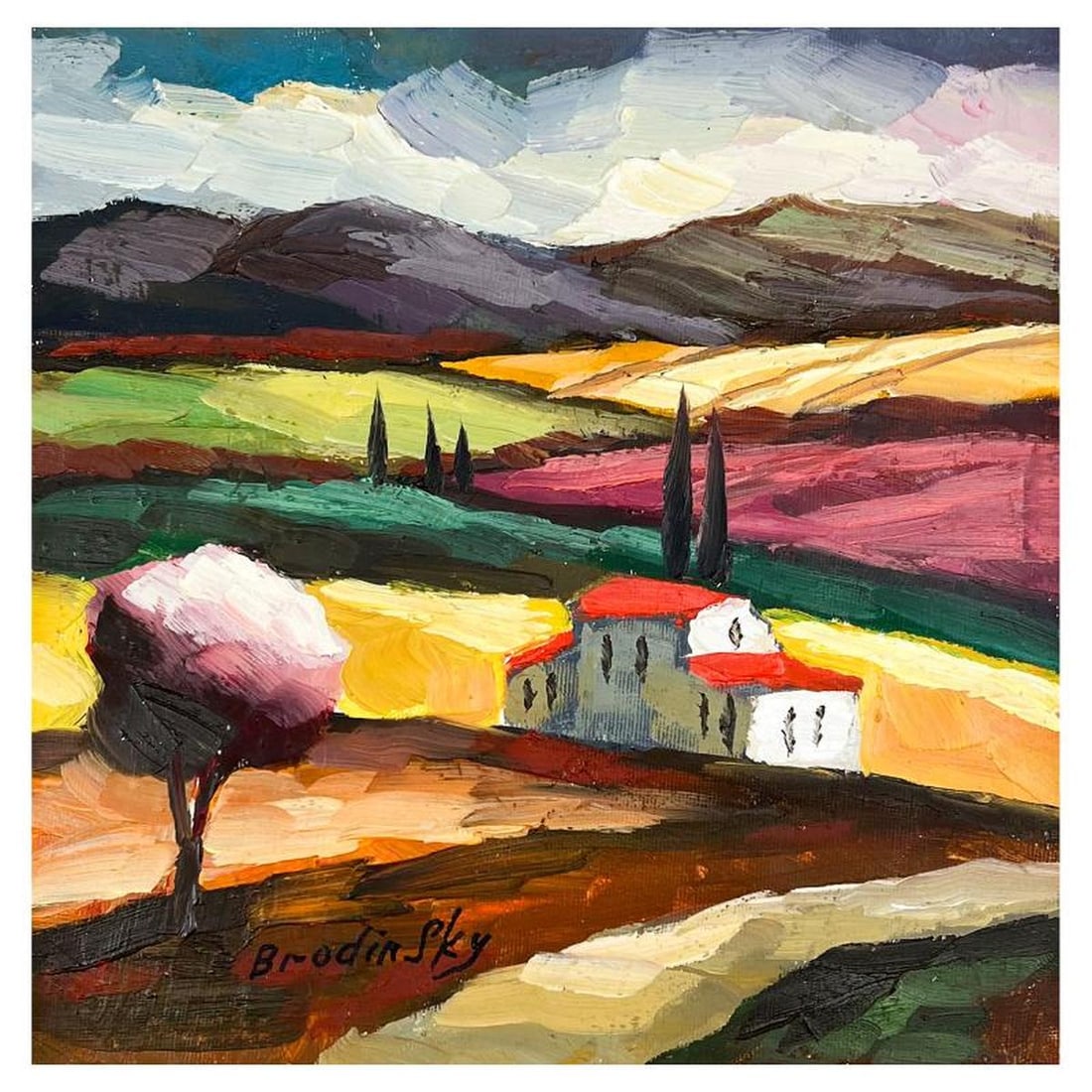 Slava Brodinsky Hand Signed Original Painting on Canvas with Letter of Authenticity.: This is an original painting oil on canvas by Slava Brodinsky. Hand signed by the artist, this piece comes with a letter of authenticity. Measures approximately 10" x 10" (image). Reference#: 63211.