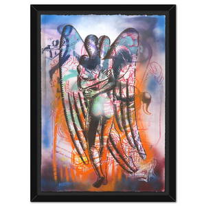 Mark Kostabi- Original Mixed Media on Paper "Embraced By The Light Within"