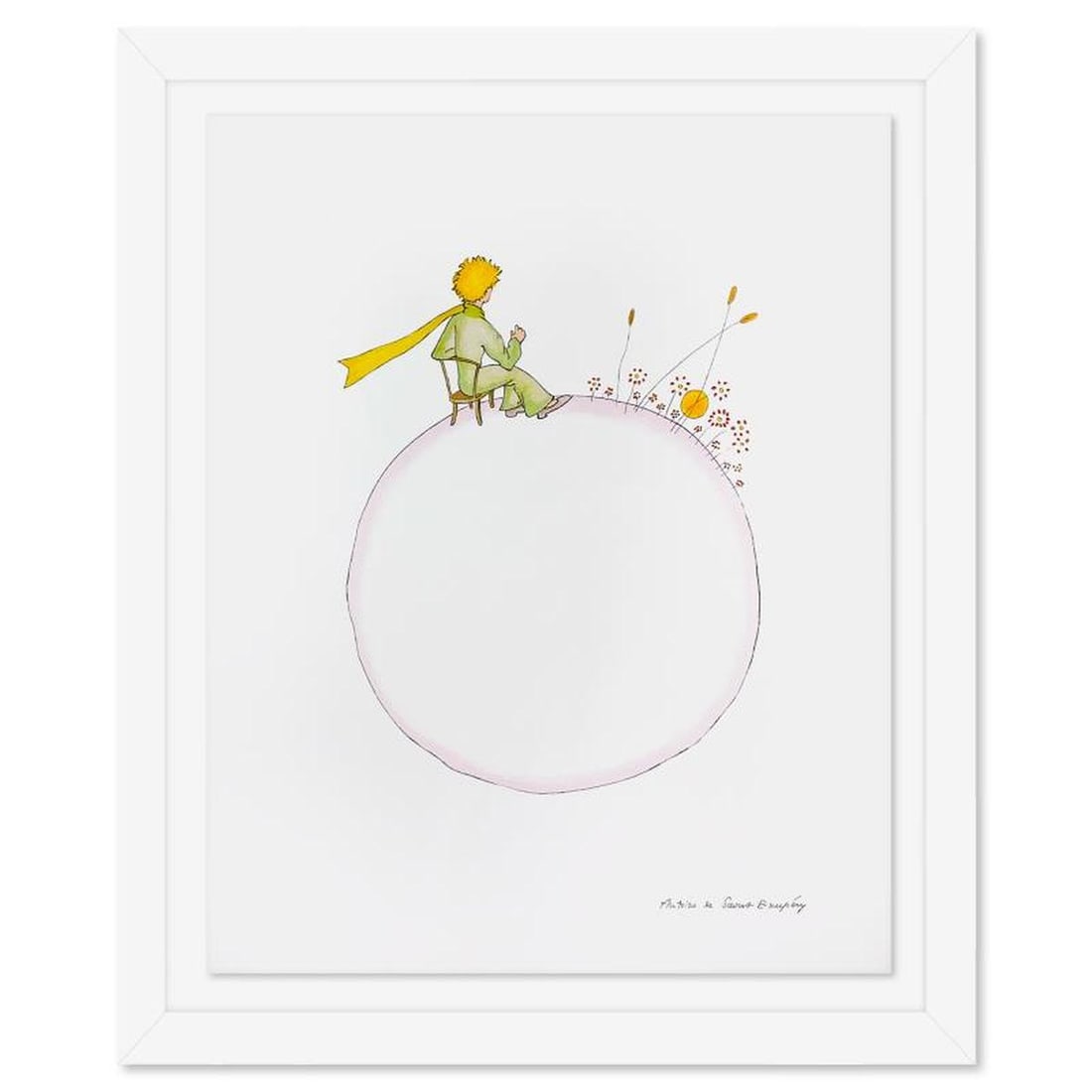Antoine de Saint-Exupery 1900-1944 (After), "The Little Prince And The Sunset" Framed Limited (1 of 3)