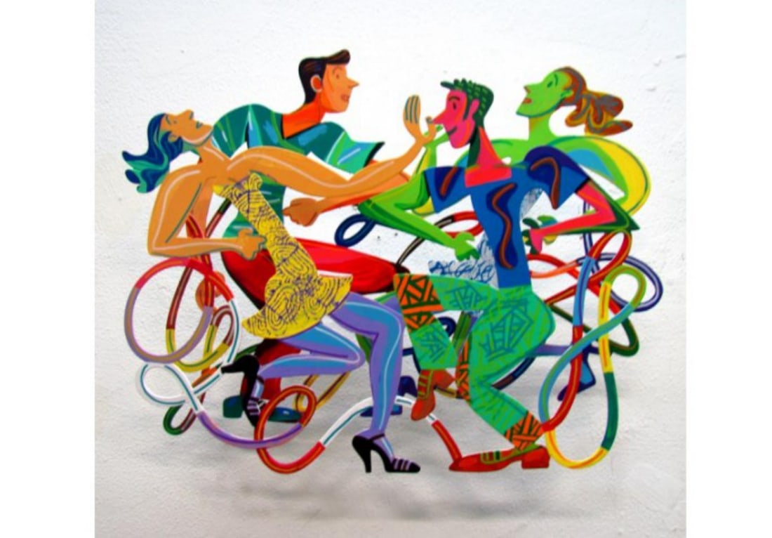 David Gerstein- Mixed Media Cutout Aluminum "Disco Extasy": Artist: David Gerstein. Medium: Mixed Media Cutout Aluminum. Title: Disco Extasy. Size: 24" x 19". Signature: Signed and numbered. Certificate of Authenticity: Is included. Additional: Edition of 150.