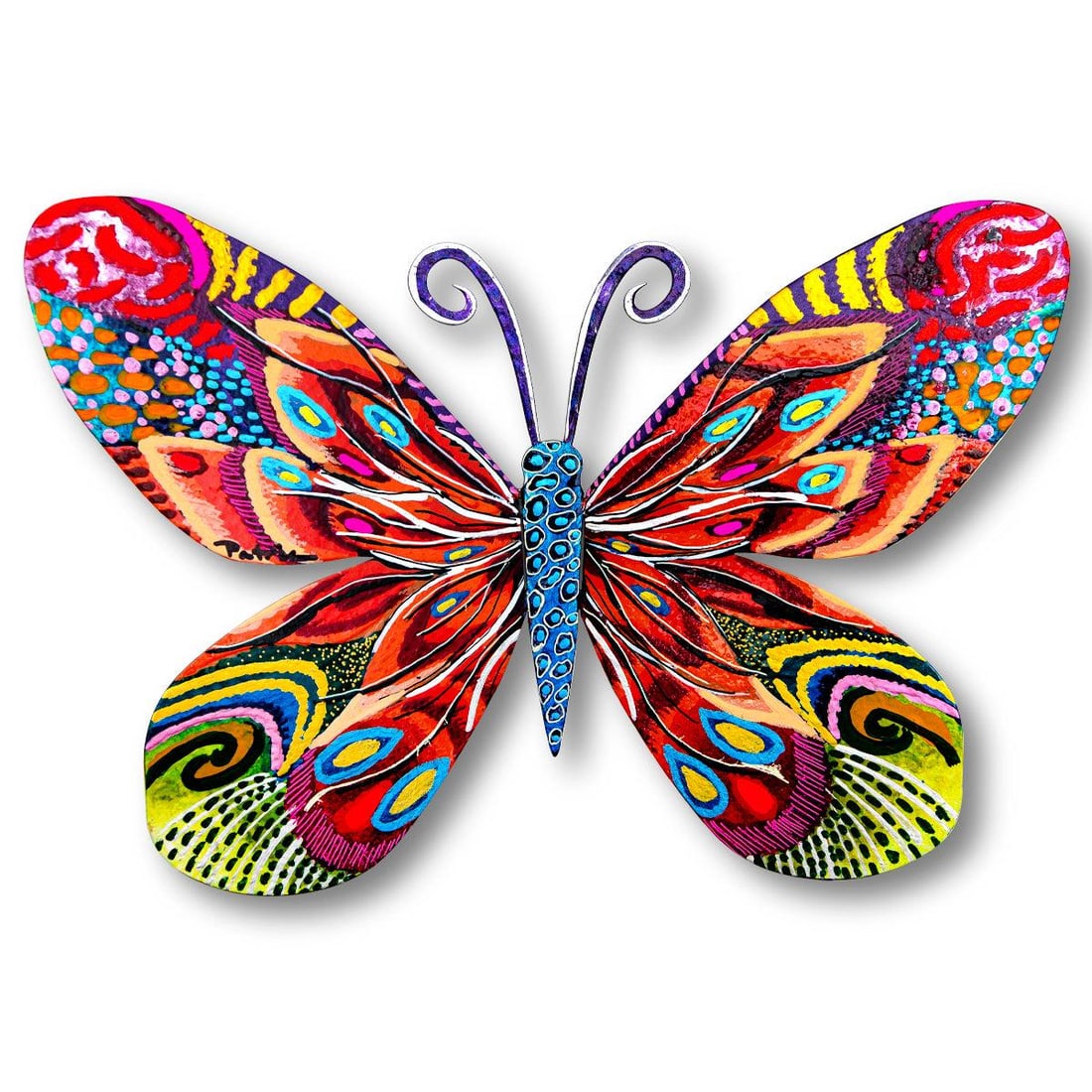 Patricia Govezensky- Original Painting on Cutout Steel "Butterfly": Artist: Patricia Govezensky. Medium: Original Painting on Cutout Steel. Title: Butterfly. Size: 8" x 12". Signature: Hand Signed by the artist. Certificate of Authenticity: From the publisher. Referen