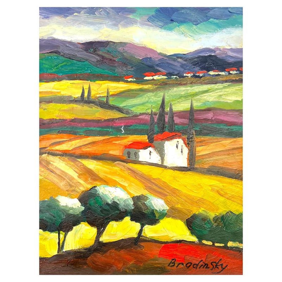 Slava Brodinsky Hand Signed Original Painting on Canvas with Letter of Authenticity.: This is an original painting oil on canvas by Slava Brodinsky. Hand signed by the artist, this piece comes with a letter of authenticity. Measures approximately 16" x 12" (image). Reference#: 69309.