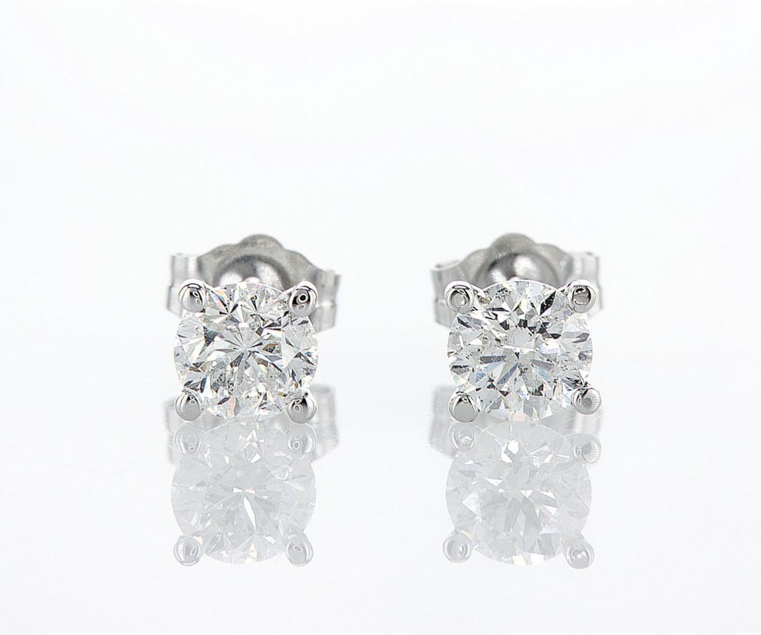 14kt White Gold 1.02ctw Diamond Earrings (1 of 2)