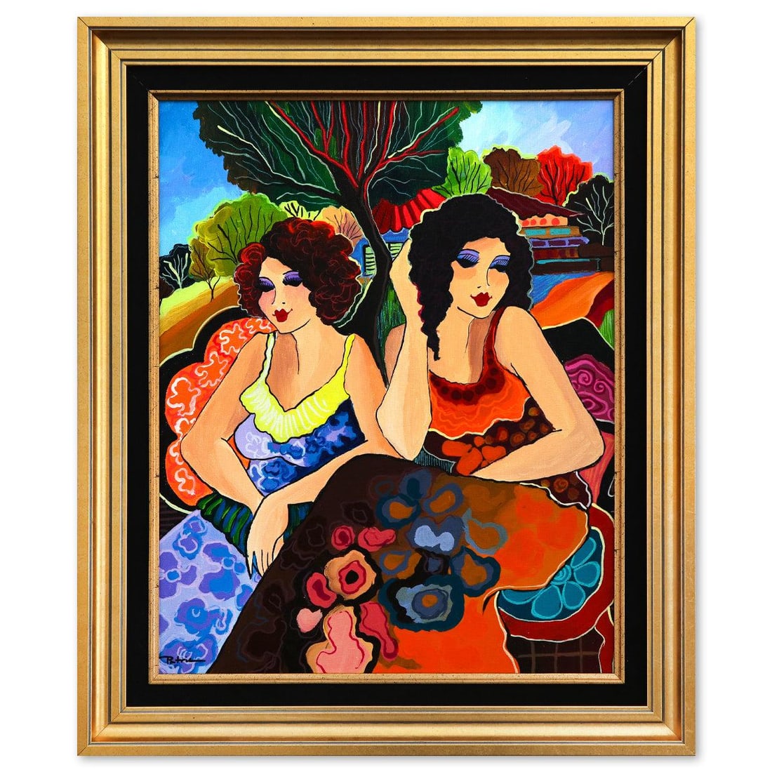 Patricia Govezensky- Original Acrylic on Canvas "Mystical Landscapes": Artist: Patricia Govezensky. Medium: Original Acrylic on Canvas. Title: Mystical Landscapes. Size: 20" x 16". Measures approx. 25" x 21" (framed). Signature: Hand signed by the artist. Certificate of 
