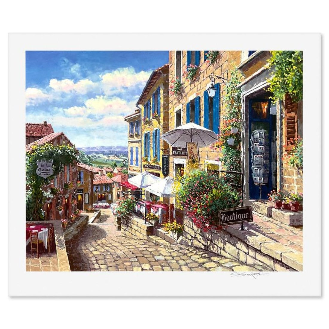 Sam Park, "Streets of St Emilion" Limited Edition Printer's Proof Serigraph, Numbered and Hand (1 of 2)