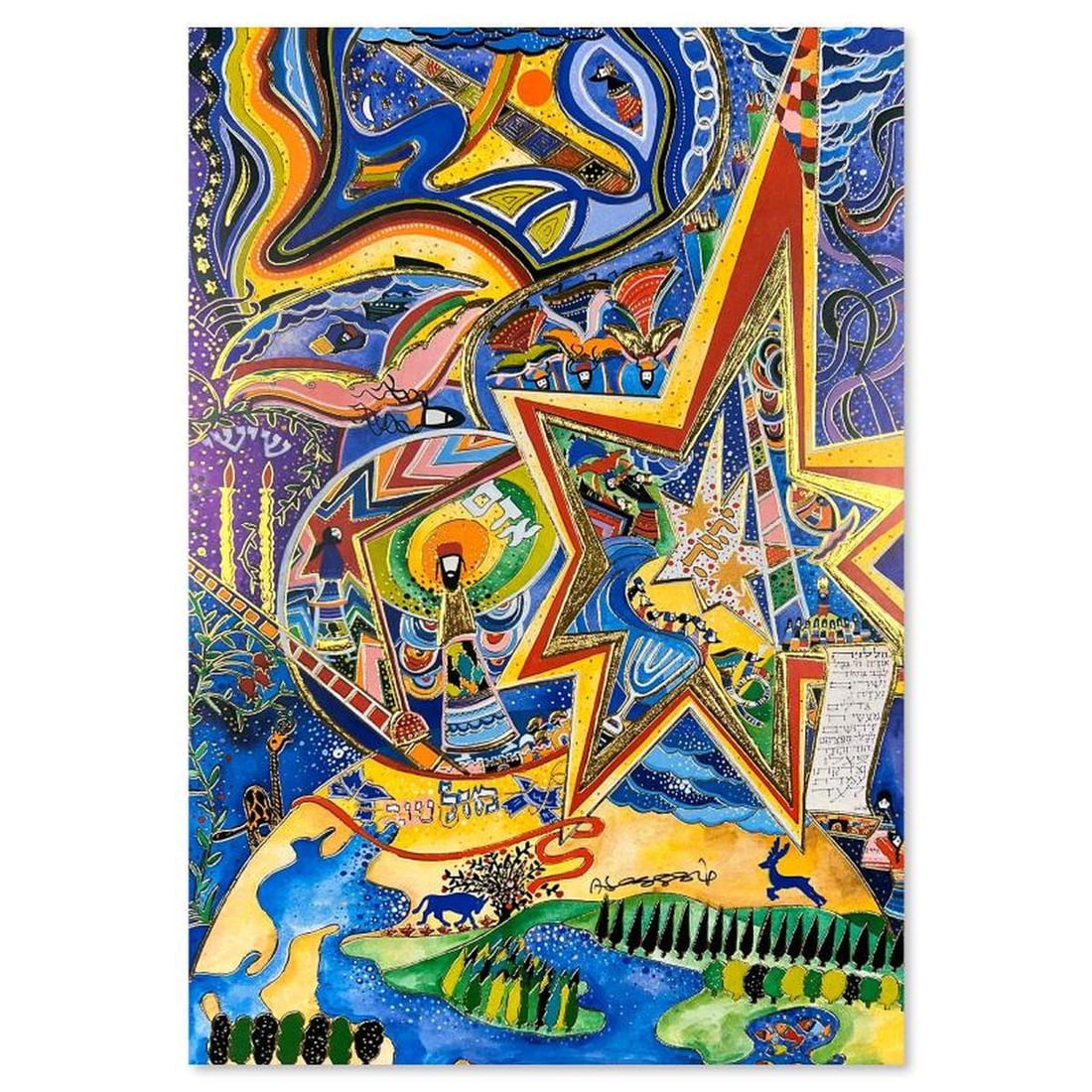 Rafael Abecassis, "Hallelujah" Hand Signed, Numbered Limited Edition Mixed Media with Letter of (1 of 2)