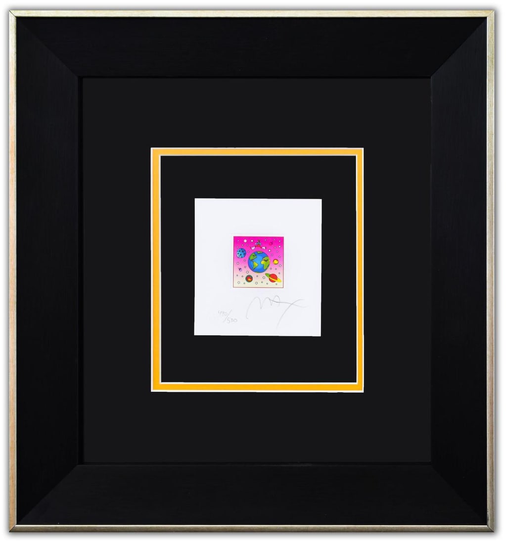 Peter Max- Original Lithograph "Cosmic Runner with planets (Mini)" (1 of 3)