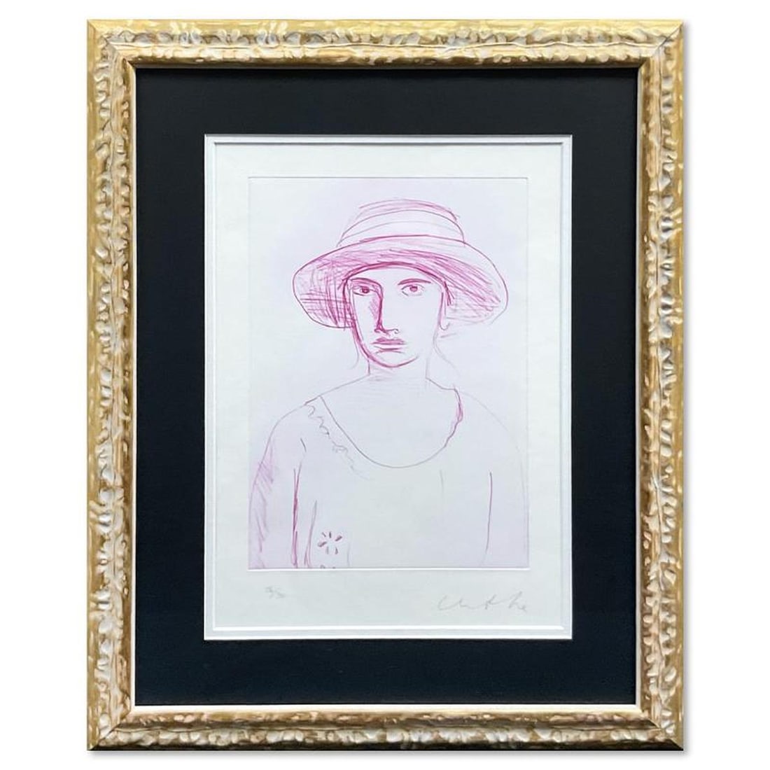 Chantal Joffe, "Anna Freud" Framed SOLD OUT Limited Edition Photopolymer Etching, Numbered 26/30 and: Anna Freud is a SOLD OUT limited edition photopolymer etching on Somerset Satin paper by Chantal Joffe, numbered 26/30 and hand signed by the artist. This piece comes custom framed. Includes Letter of