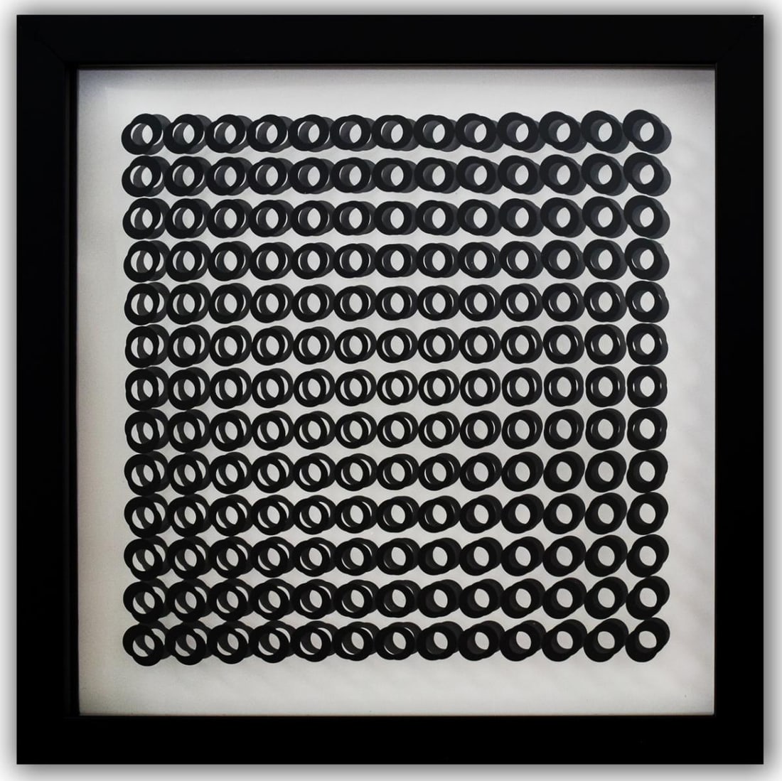 Victor Vasarely- 3D Wall Sculpture/object "Cinetiques": Artist: Victor Vasarely. Medium: 3D Wall Sculpture/object. Title: Cinetiques. Size: 10" x 10". Measures approx. 12" x 12" (framed). Additional: Custom Framed. 2 layers- Top layer printed on clear Luci