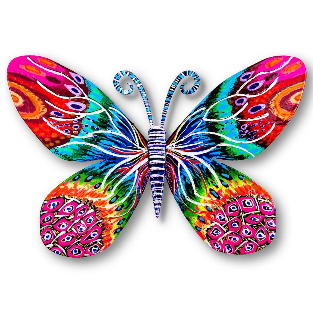 Patricia Govezensky- Original Painting on Cutout Steel "Butterfly": Artist: Patricia Govezensky. Medium: Original Painting on Cutout Steel. Title: Butterfly. Size: 8" x 12". Signature: Hand Signed by the artist. Certificate of Authenticity: From the publisher. Referen