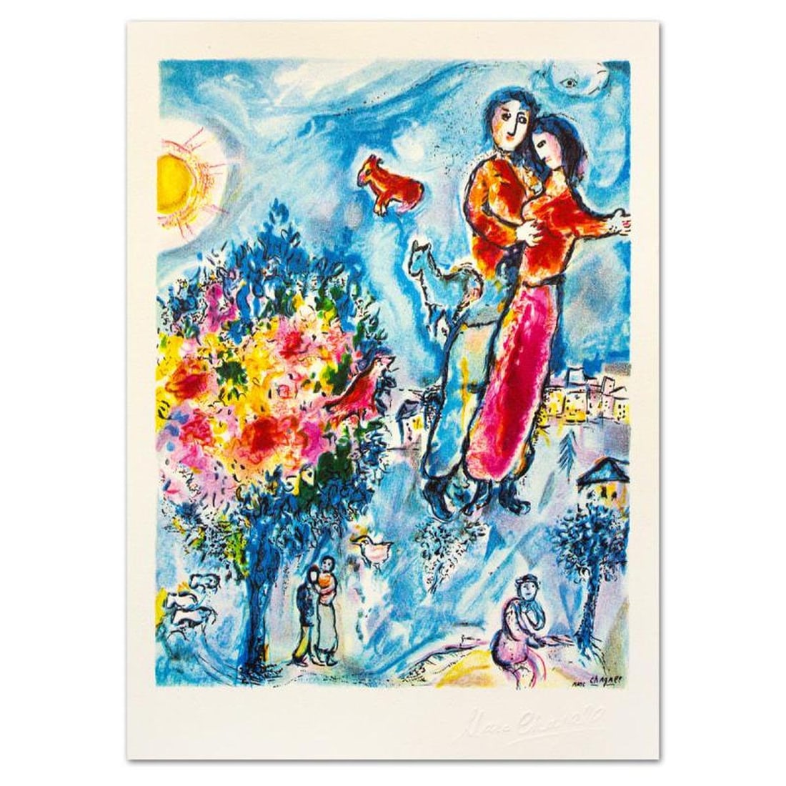 Marc Chagall (1887-1985), "Entre L'hiver Et Le Printemps" Limited Edition Lithograph with (1 of 1)