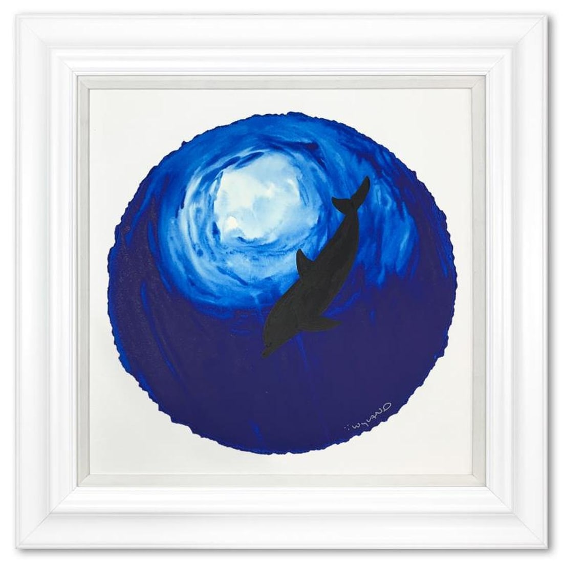 Wyland, "Dolphin Blue" Framed, Hand Signed Original Painting with Letter of Authenticity. (1 of 3)