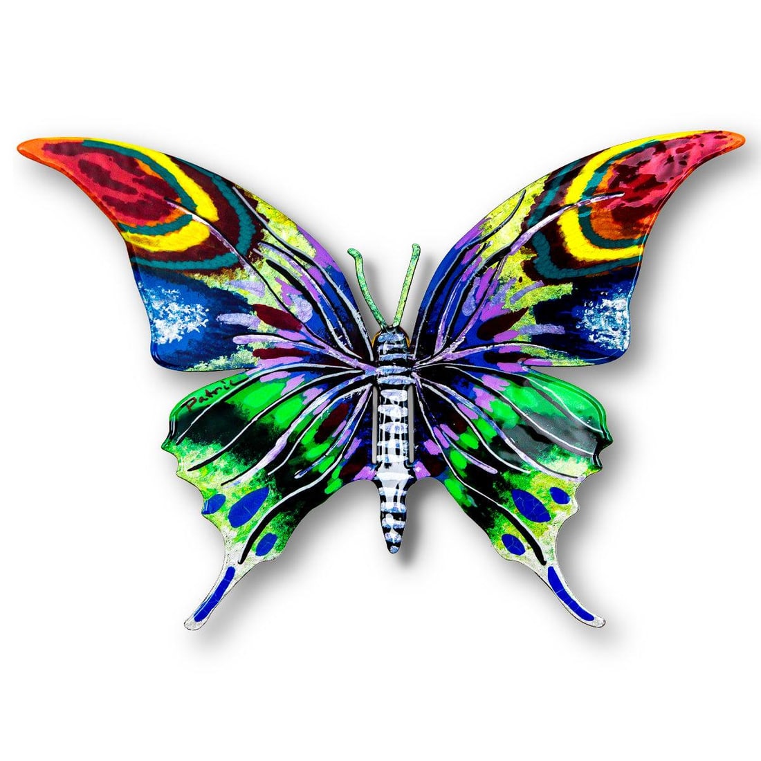 Patricia Govezensky- Original Painting on Cutout Steel "Butterfly": Artist: Patricia Govezensky. Medium: Original Painting on Cutout Steel. Title: Butterfly. Size: 5" x 8". Signature: Hand Signed by the artist. Certificate of Authenticity: From the publisher. Referenc