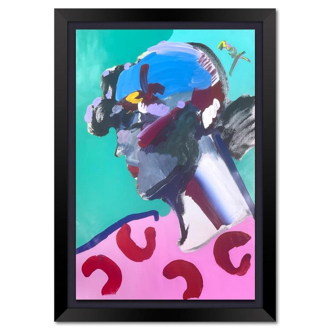 Peter Max, "Palm Beach Lady" Framed One-of-a-Kind Acrylic Mixed Media (42" x 30"), Hand Signed with (1 of 3)