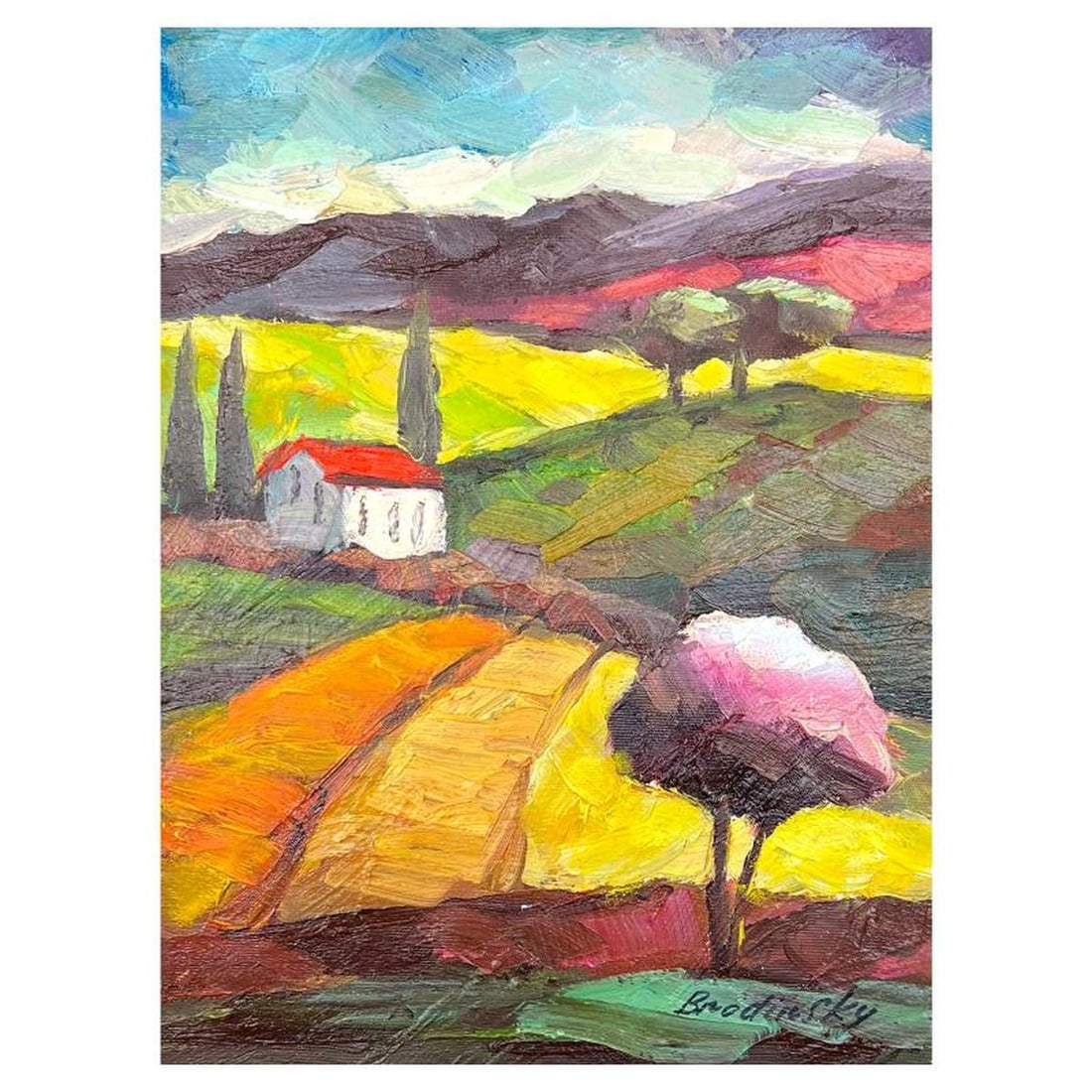 Slava Brodinsky Hand Signed Original Painting on Canvas with Letter of Authenticity.: This is an original painting oil on canvas by Slava Brodinsky. Hand signed by the artist, this piece comes with a letter of authenticity. Measures approximately 16" x 12" (image). Reference#: 71177.