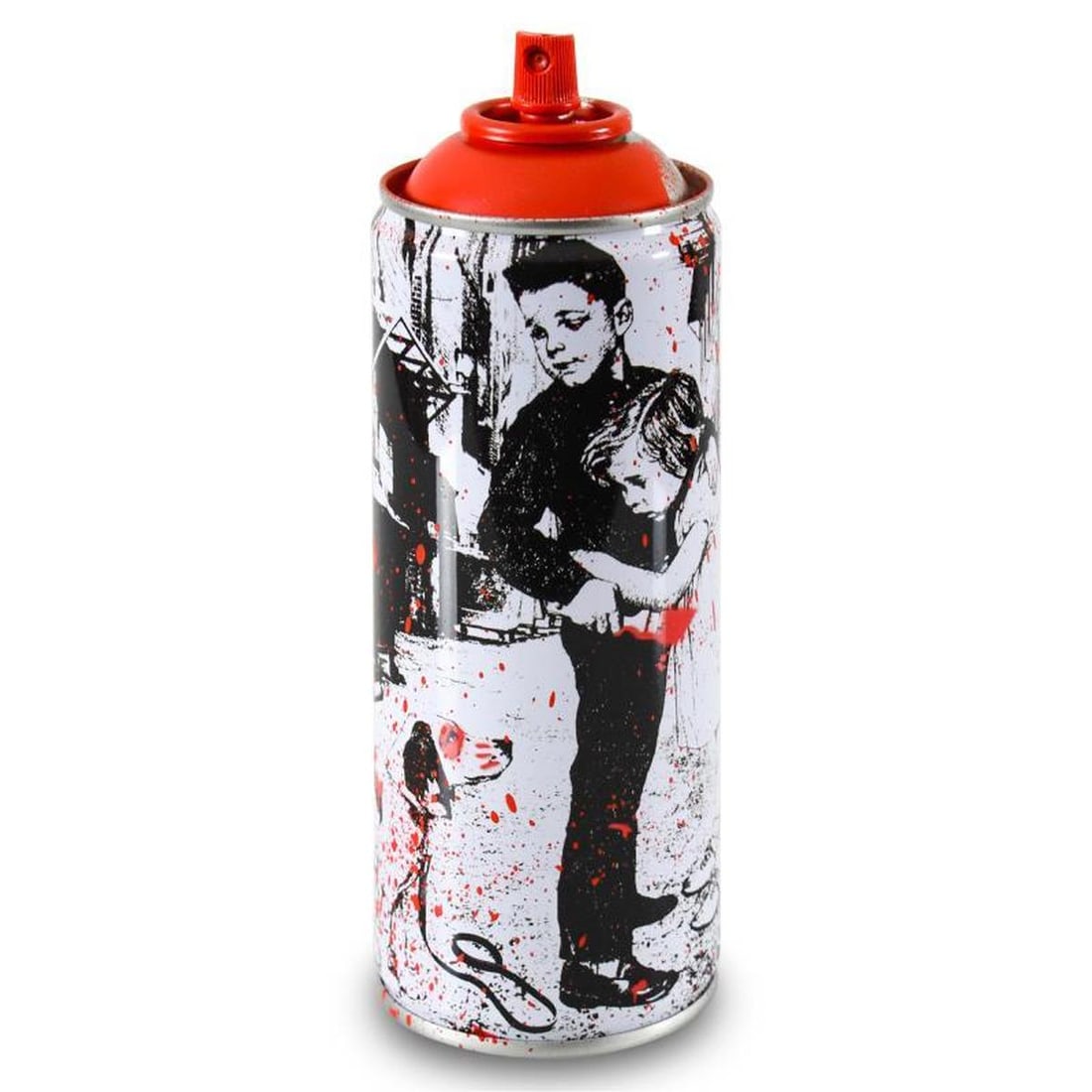 Mr. Brainwash, "Pup Art (Red)" Limited Edition Hand Painted Spray Can. (1 of 3)