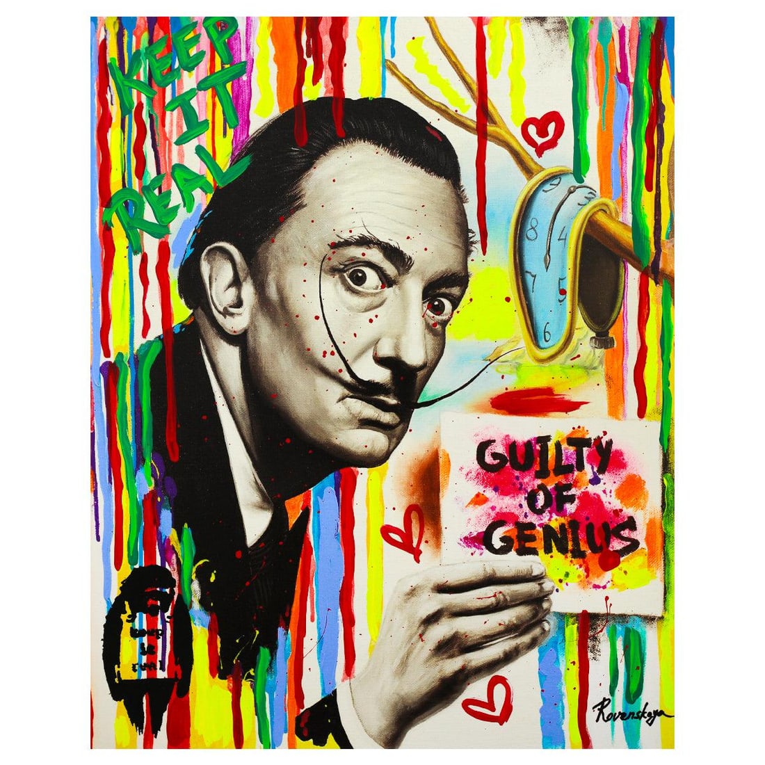 Nastya Rovenskaya- Mixed Media "Playing His Mustache" (1 of 2)