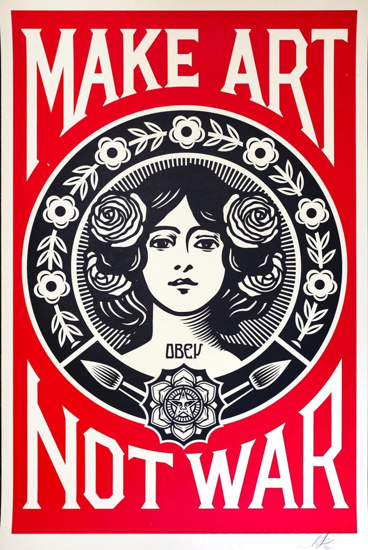 Shepard Fairey- Offset Lithograph "Make Art Not War" (1 of 1)