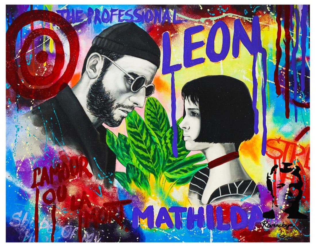 Nastya Rovenskaya- Mixed Media "Leon": Artist: Nastya Rovenskaya. Medium: Mixed Media. Title: Leon. Size: 24" x 30". Signature: Hand Signed by the artist. Certificate of Authenticity: From the publisher. Reference#: 20282.