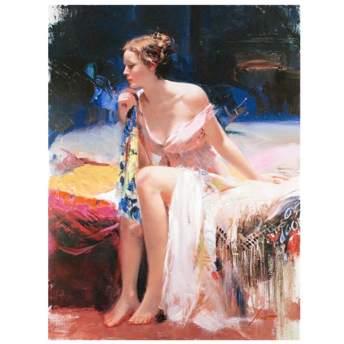 Pino (1939-2010), "Second Thoughts" Hand Embellished Limited Edition on Canvas (40" x 30"), Numbered (1 of 2)