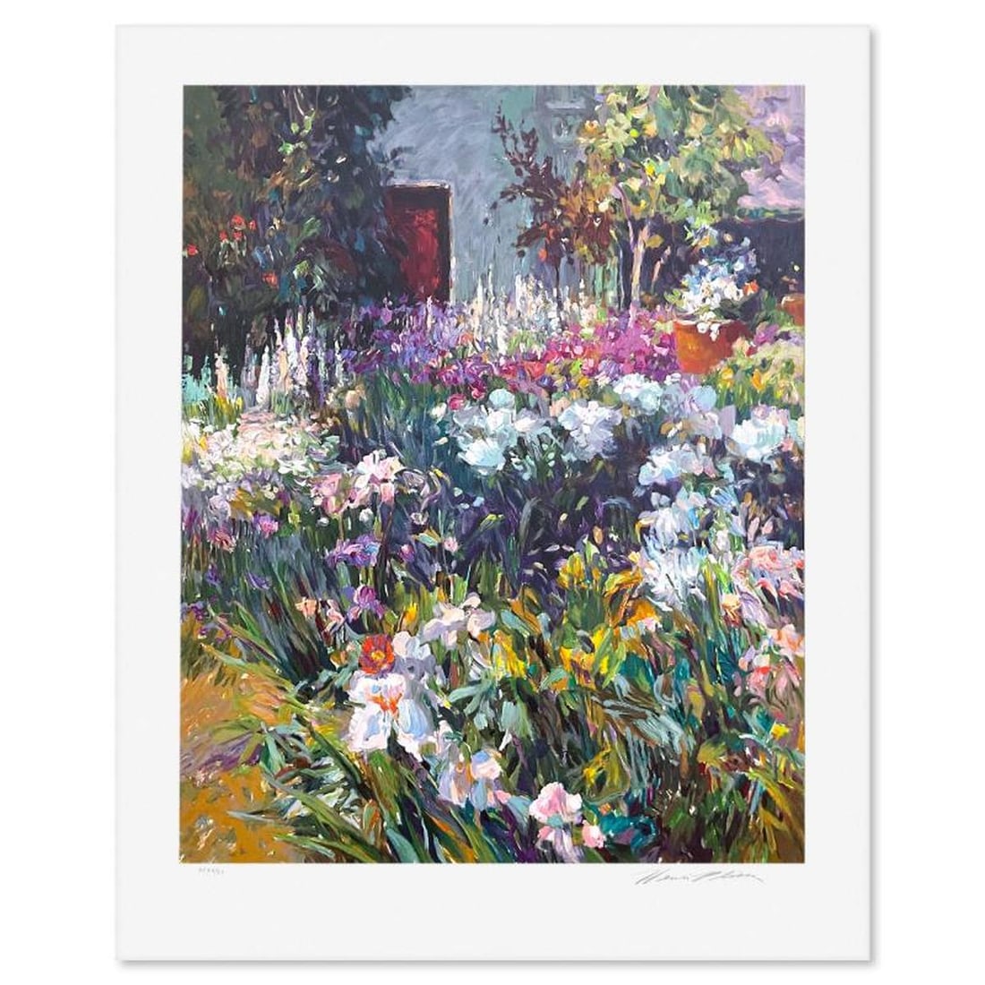 Henri Plisson (1933-2006), "The Red Door" Limited Edition Serigraph, Numbered 20/20 and Hand Signed: The Red Door is a limited edition serigraph on paper by Henri Plisson (1933-2006), numbered 20/20 and hand signed by the artist. Includes Letter of Authenticity. Measures approx. 33.5" x 27" (border),