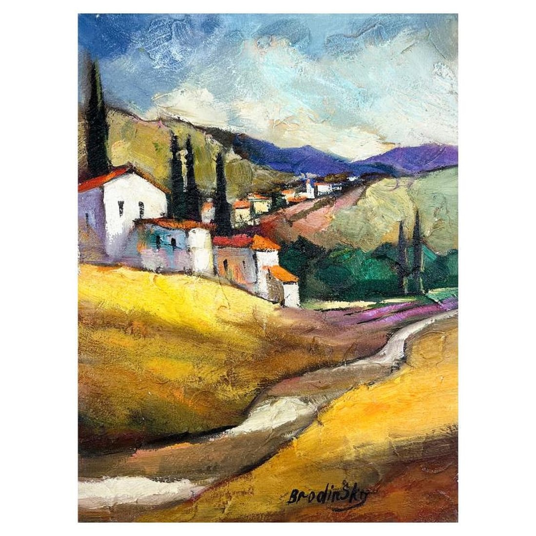 Slava Brodinsky Hand Signed Original Painting on Canvas with Letter of Authenticity.: This is an original painting oil on canvas by Slava Brodinsky. Hand signed by the artist, this piece comes with a letter of authenticity. Measures approximately 16" x 12" (image). Reference#: 72106.