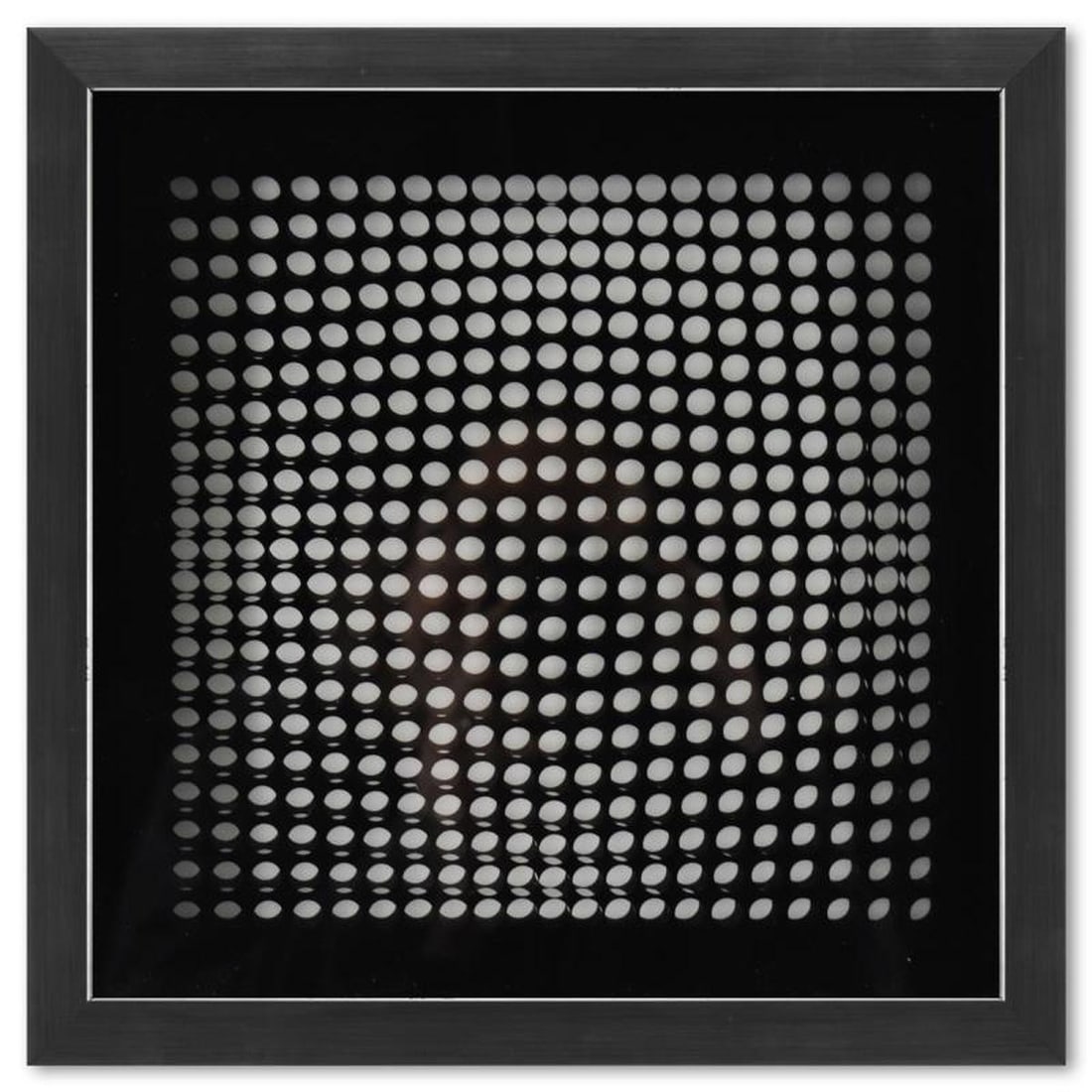 Victor Vasarely (1908-1997), "Trois Dimensions Optique de la série Cinetiques" Framed 1973: Trois Dimensions Optique de la série Cinetiques is a dimensional artwork, published in 1973, by Victor Vasarely (1908-1997). This piece comes custom framed, with a letter of authenticity and with a 1